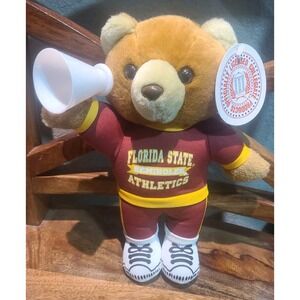 Florida State Seminoles Teddy Bear 12" Cheer Athletics Plush Megaphone Tags FSU